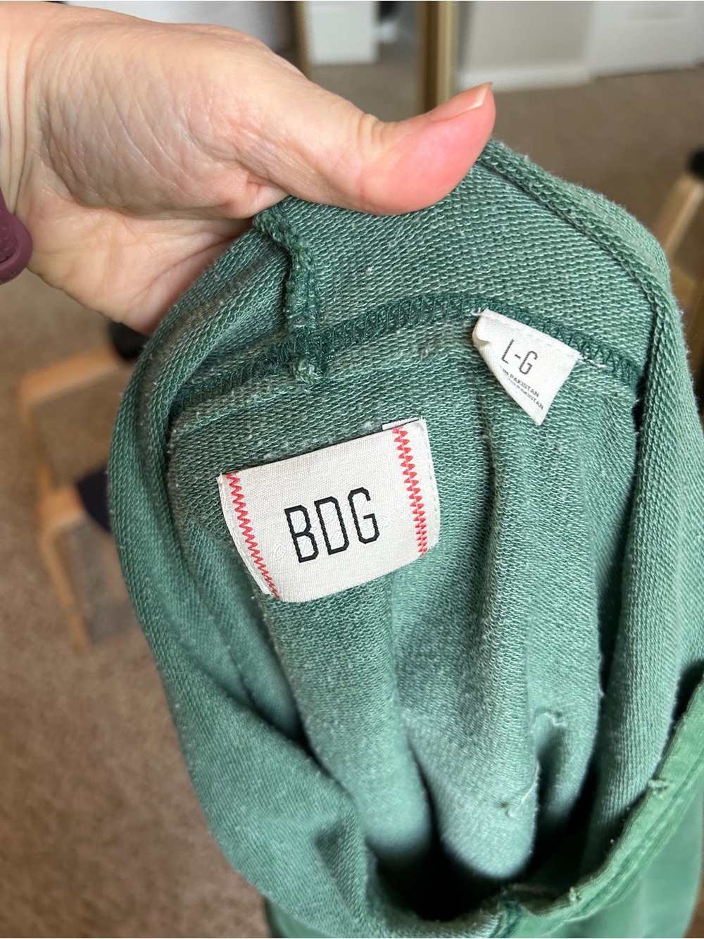 BDG Urban Outfitters Green Oversized Hoodie Womens Size Large - Picture 8 of 10